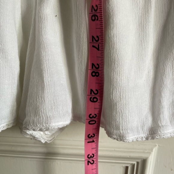 Abercrombie & Fitch Embroidered Romper Pockets Lace  Cottagecore Boho White S - Picture 9 of 10